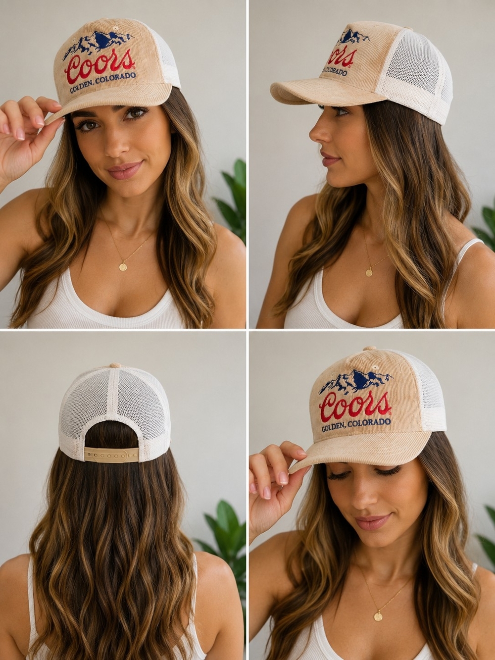Golden, Colorado Beige & White Trucker Hat